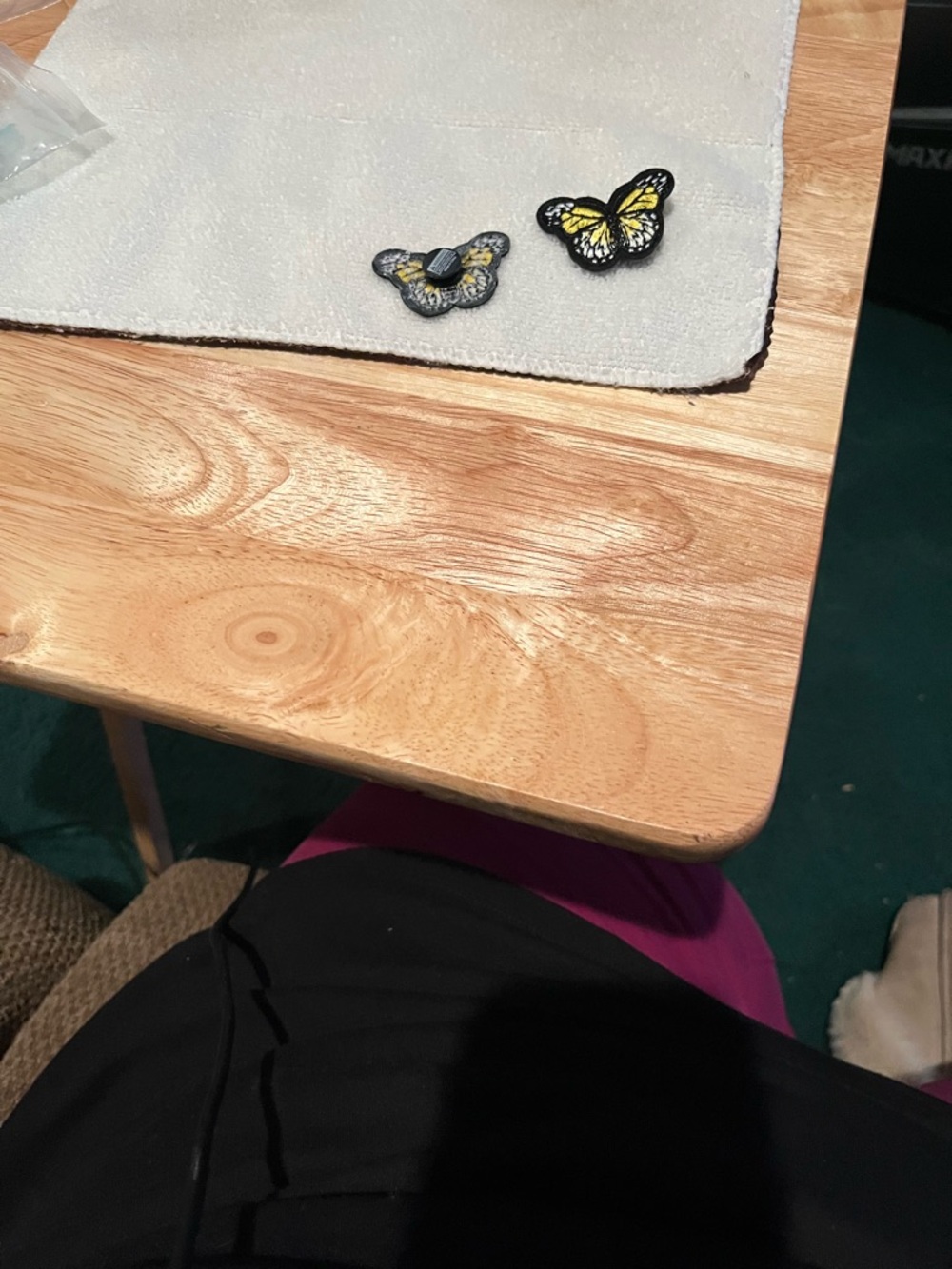 Embroidered Yellow Butterfly Patch Set - Women Accessories